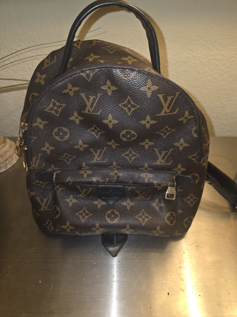Unbranded Mini Backpack in Brown and Gold